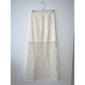 Cream lace maxi skirt